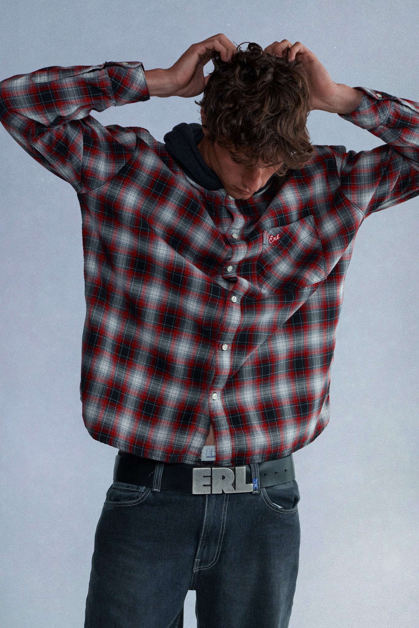 hooded plaid flannel shirt