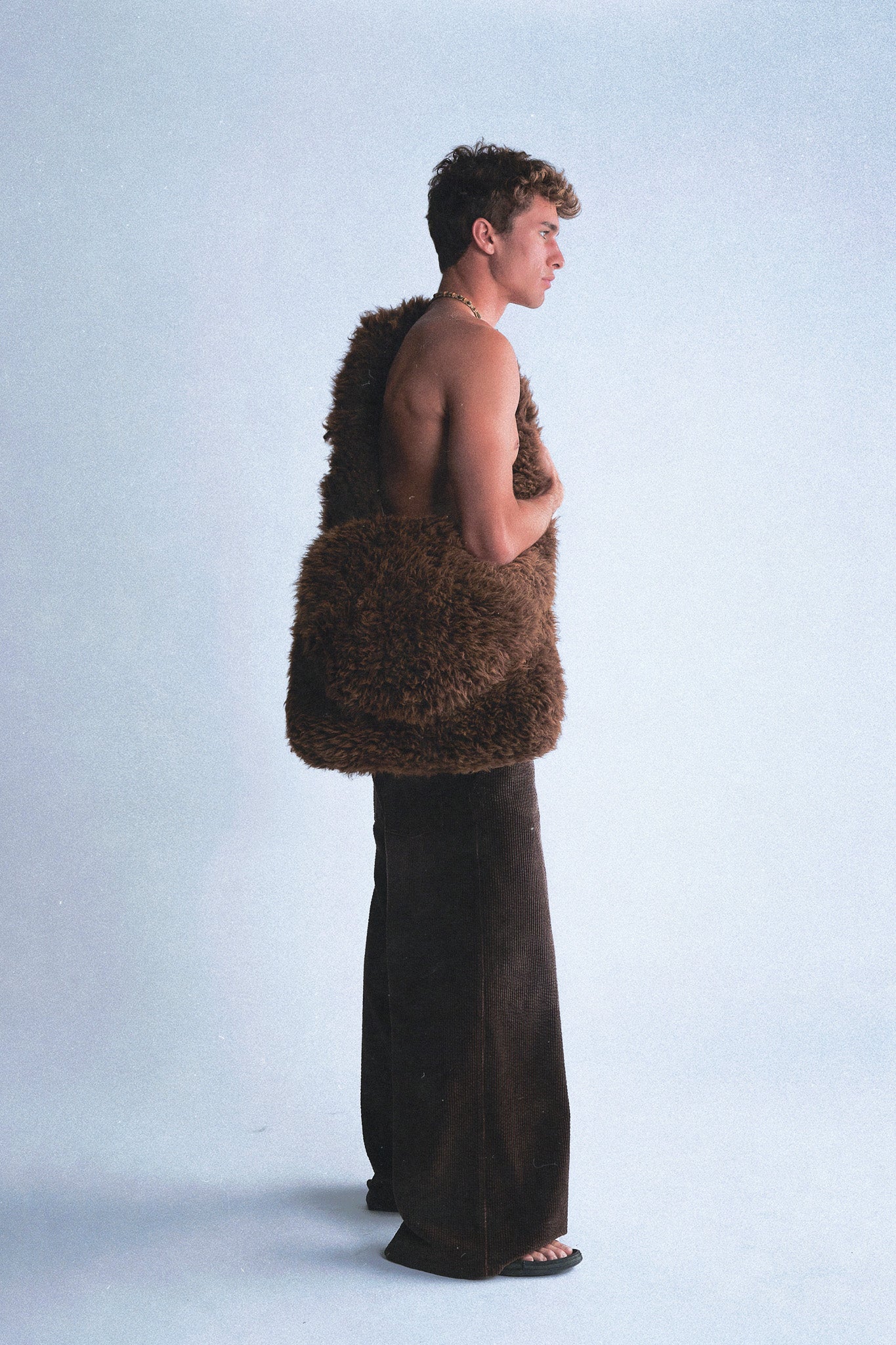 Shearling messenger bag
