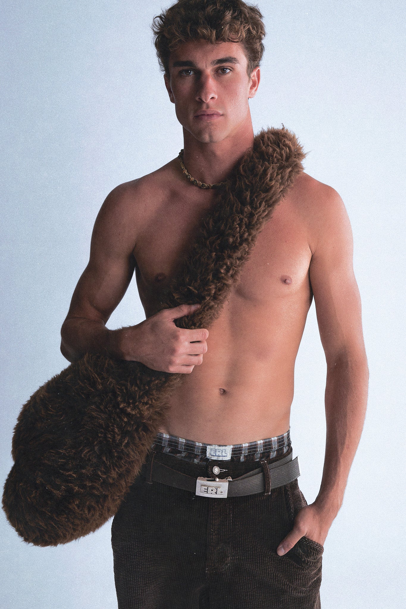 Shearling messenger bag