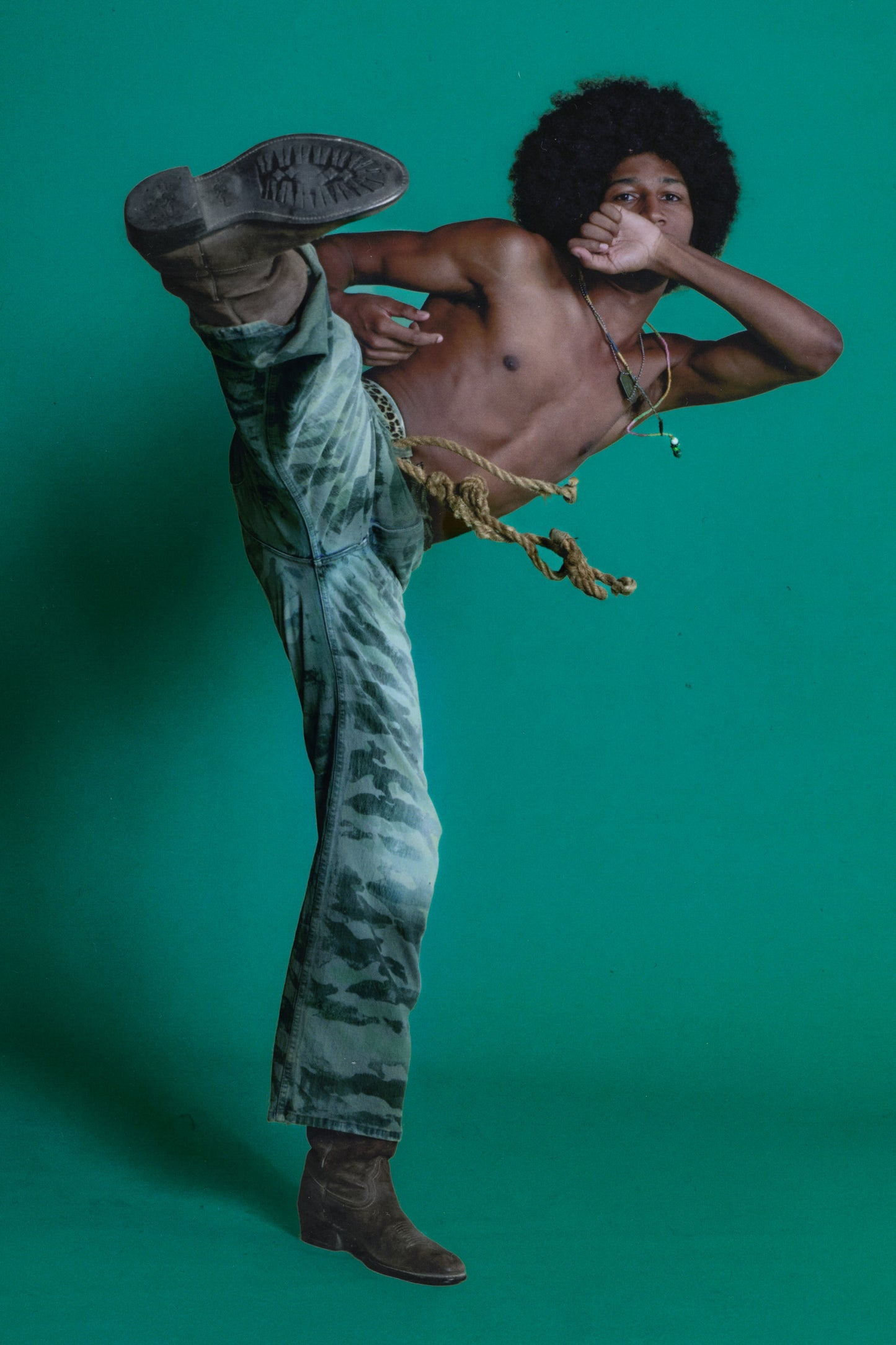 artisanal camo jeans