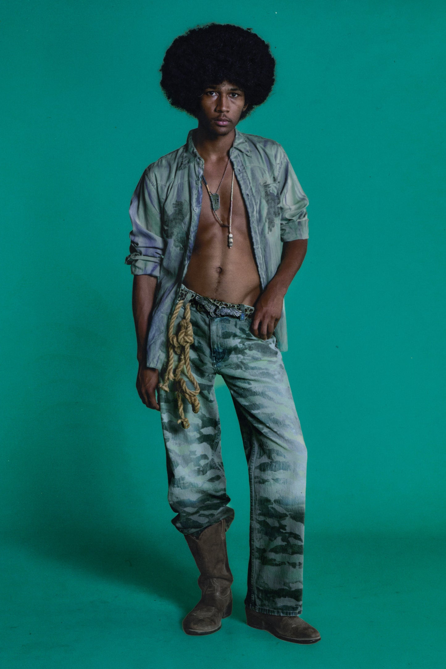 artisanal camo jeans