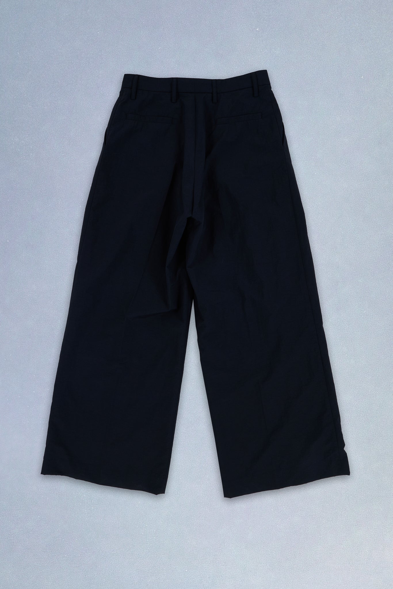 charcoal nylon pleated trousers
