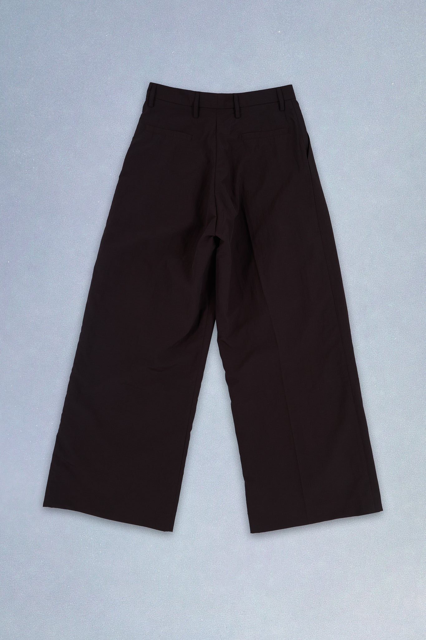 brown nylon pleated trousers