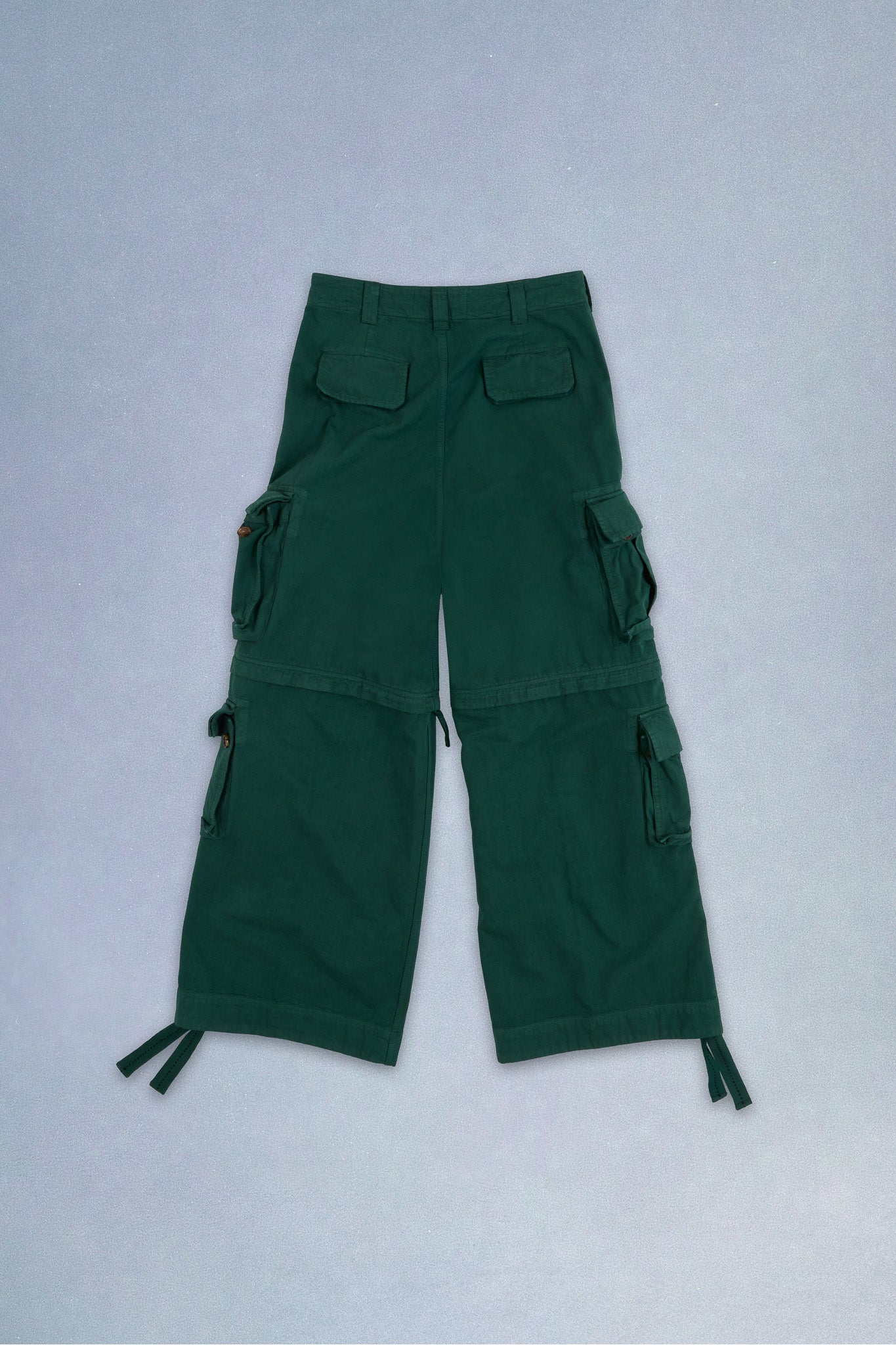zip-off cargo pants woven green