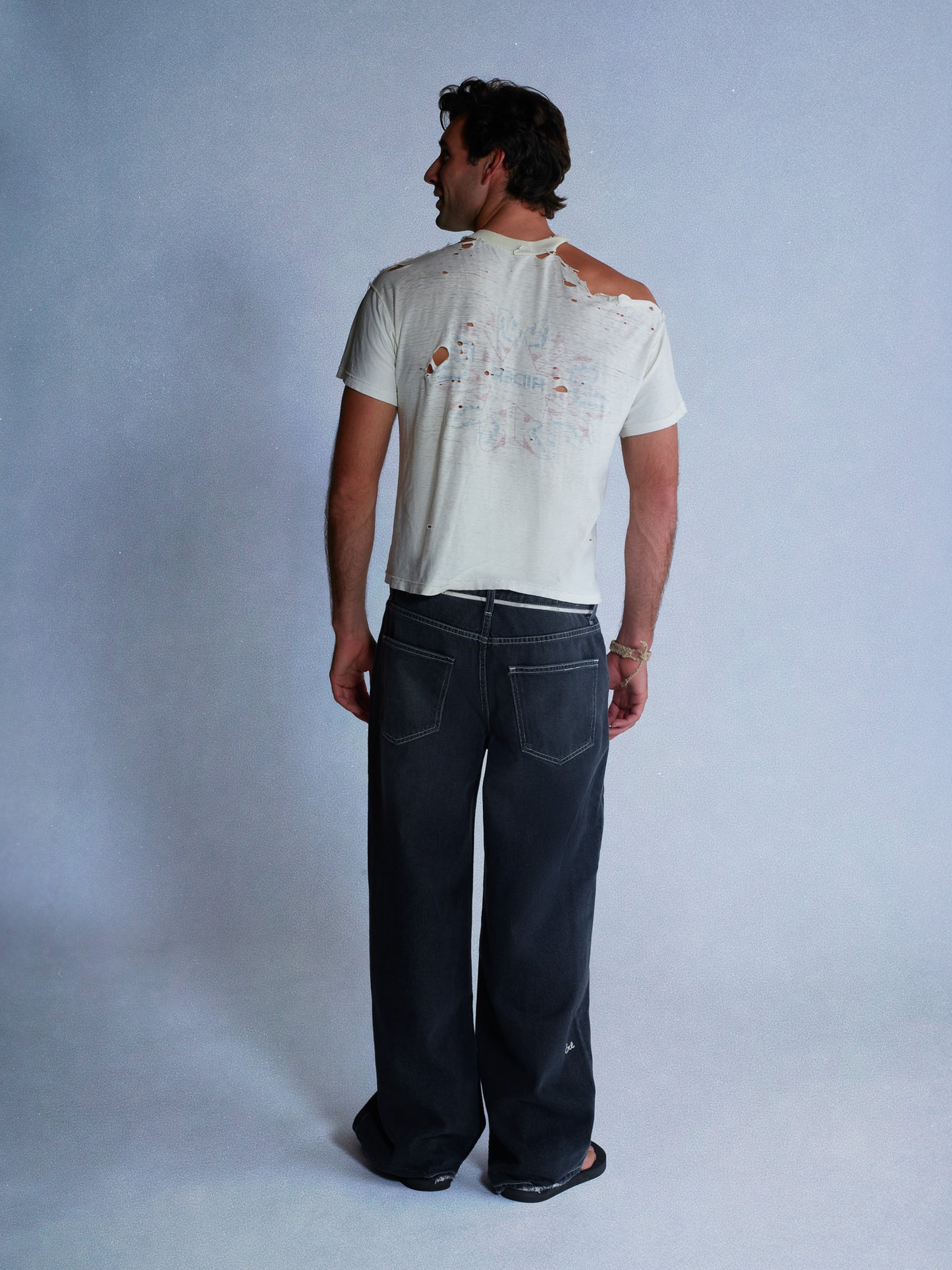 faded black relaxed jeans