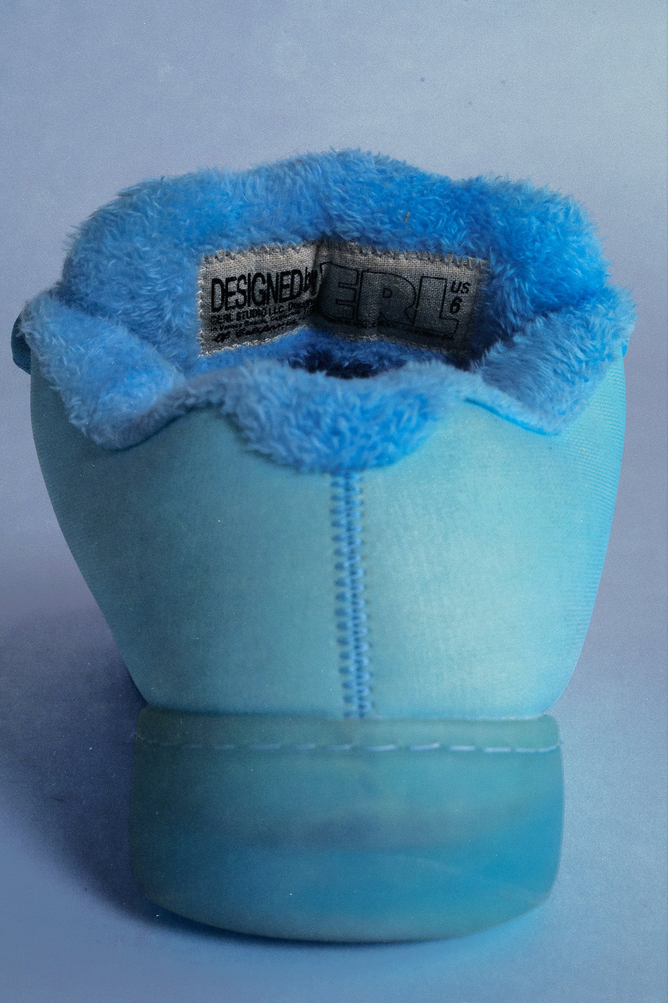 Electric blue foam vamp skate shoe