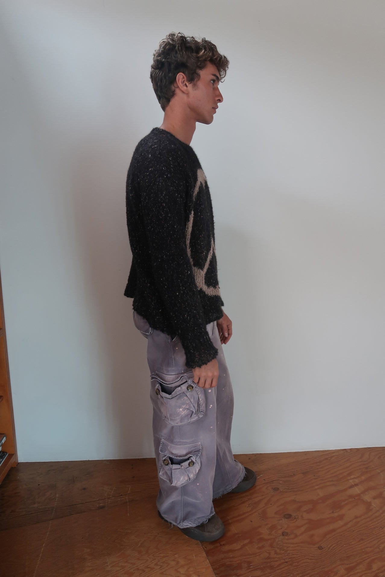 peace hand-knit sweater
