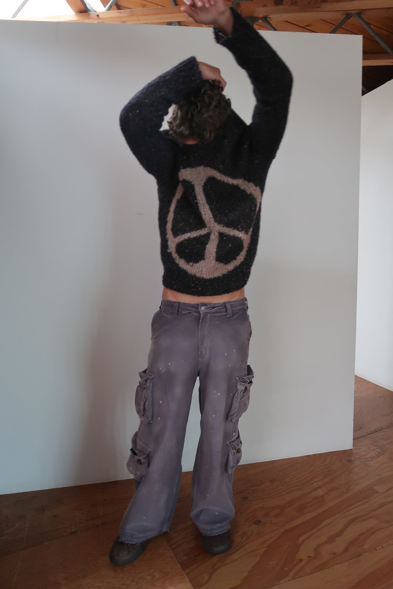 peace hand-knit sweater