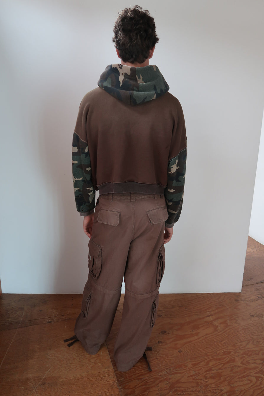 camo patchwork zip up