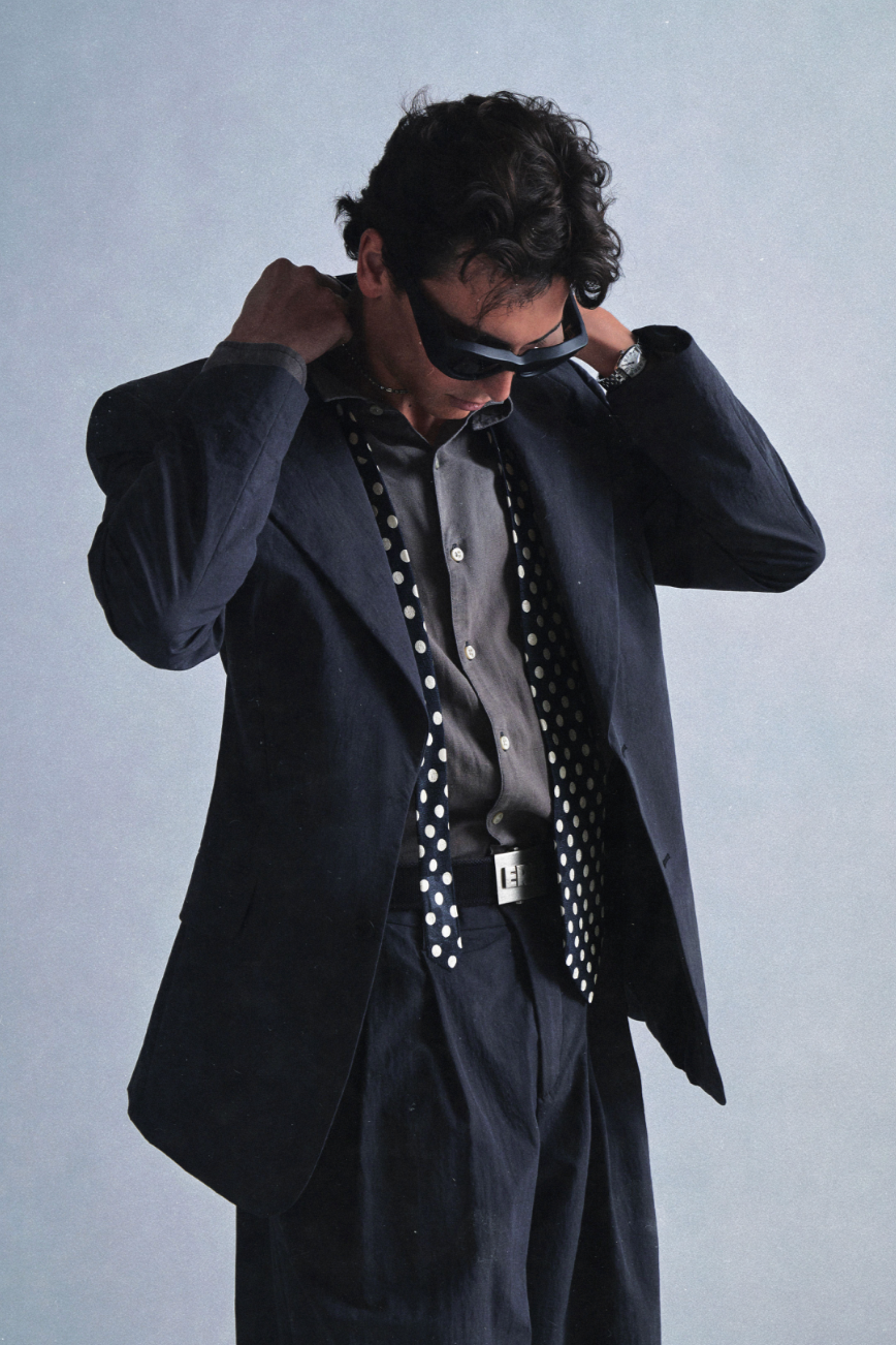 charcoal nylon suit jacket