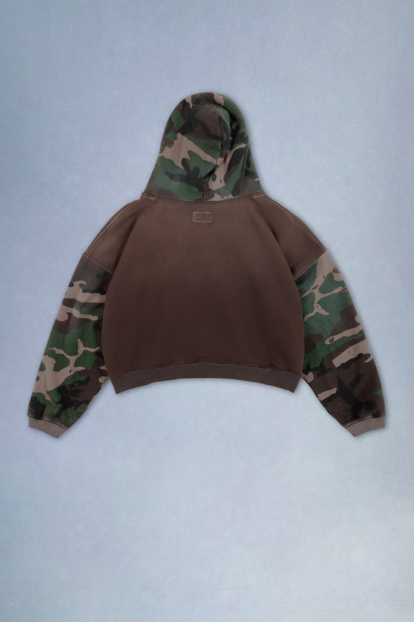 camo patchwork zip up