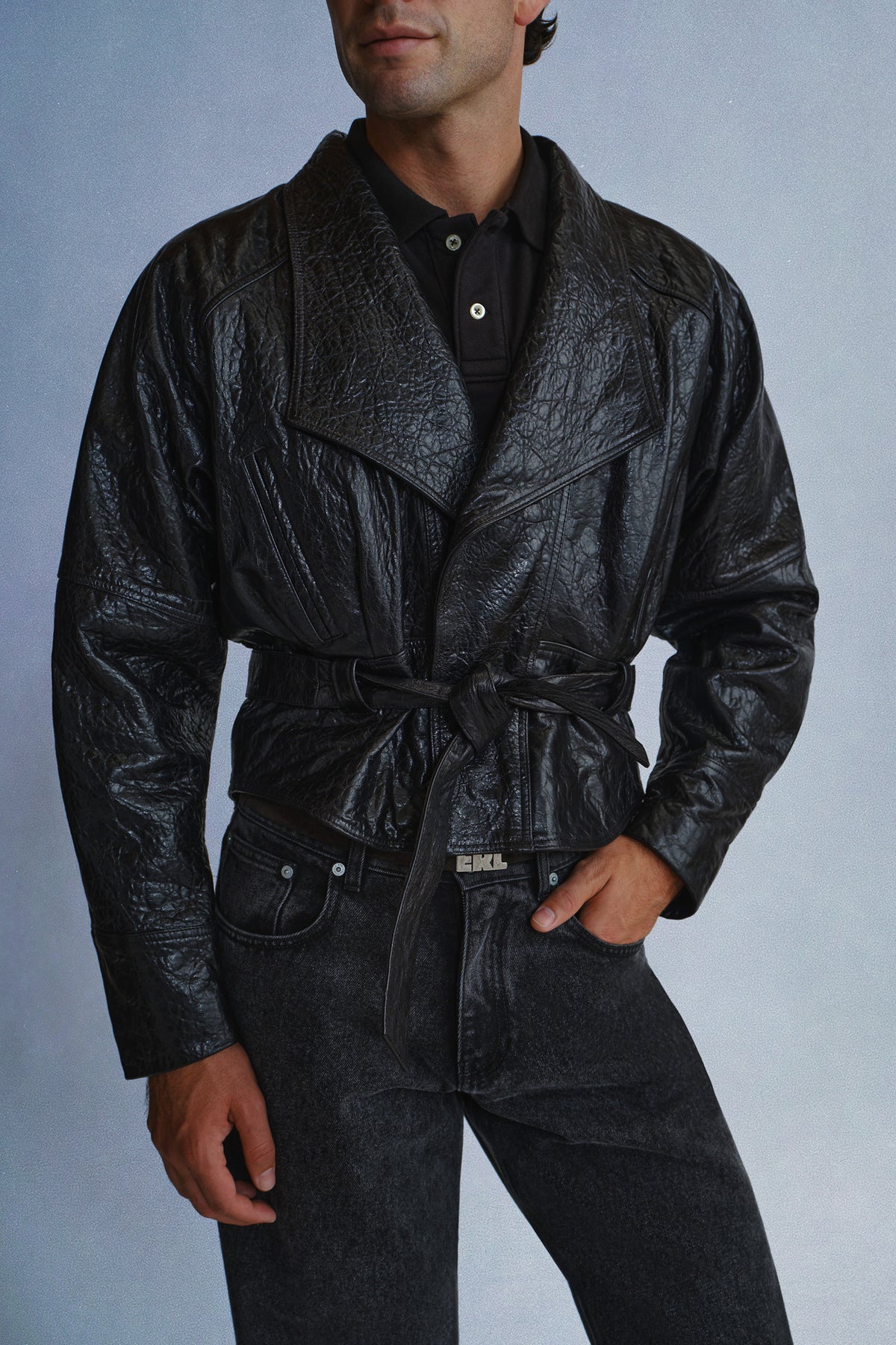 leather biker jacket