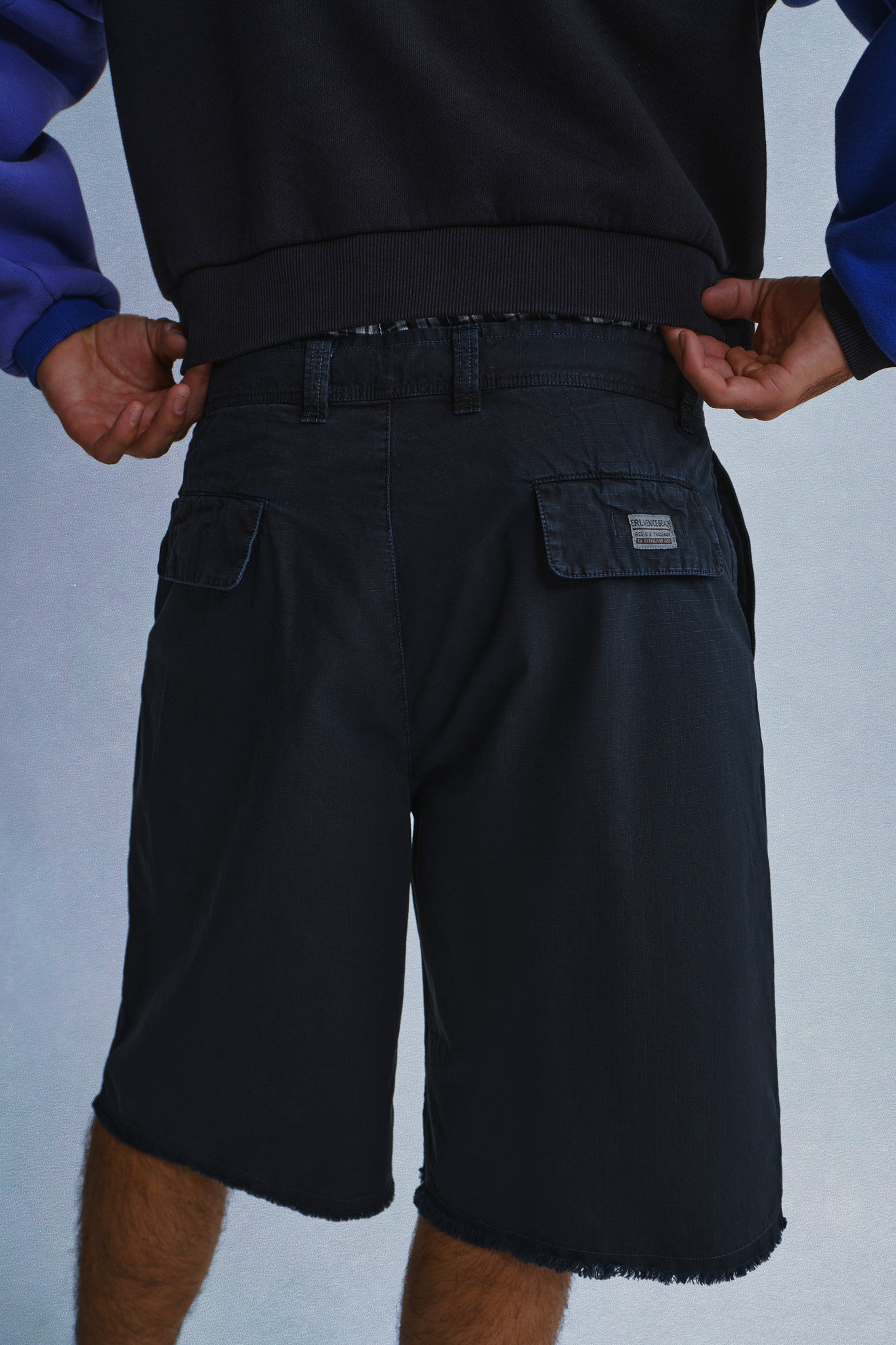 pleated chino shorts
