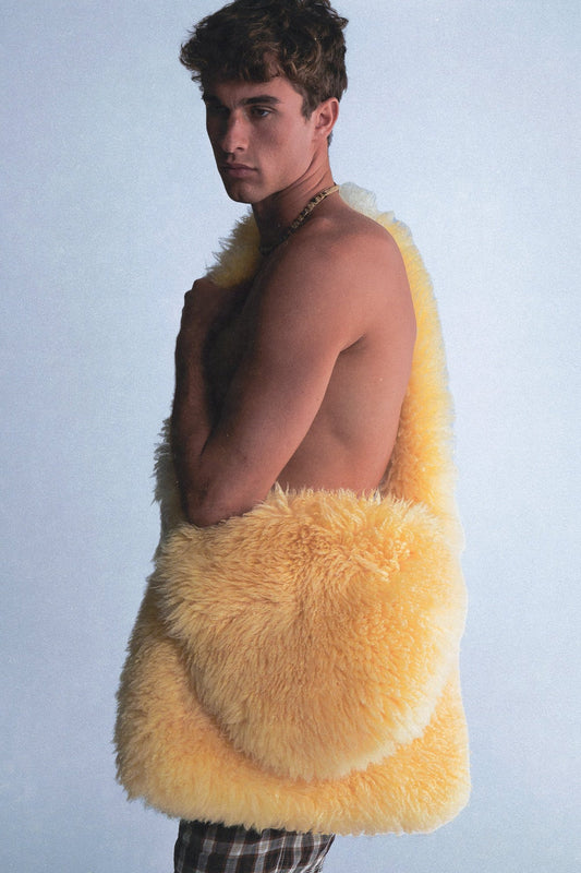 Shearling messenger bag