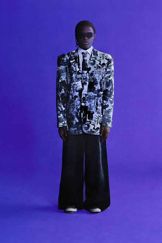 HOLLYWOOD FOREVER PRINT BLAZER