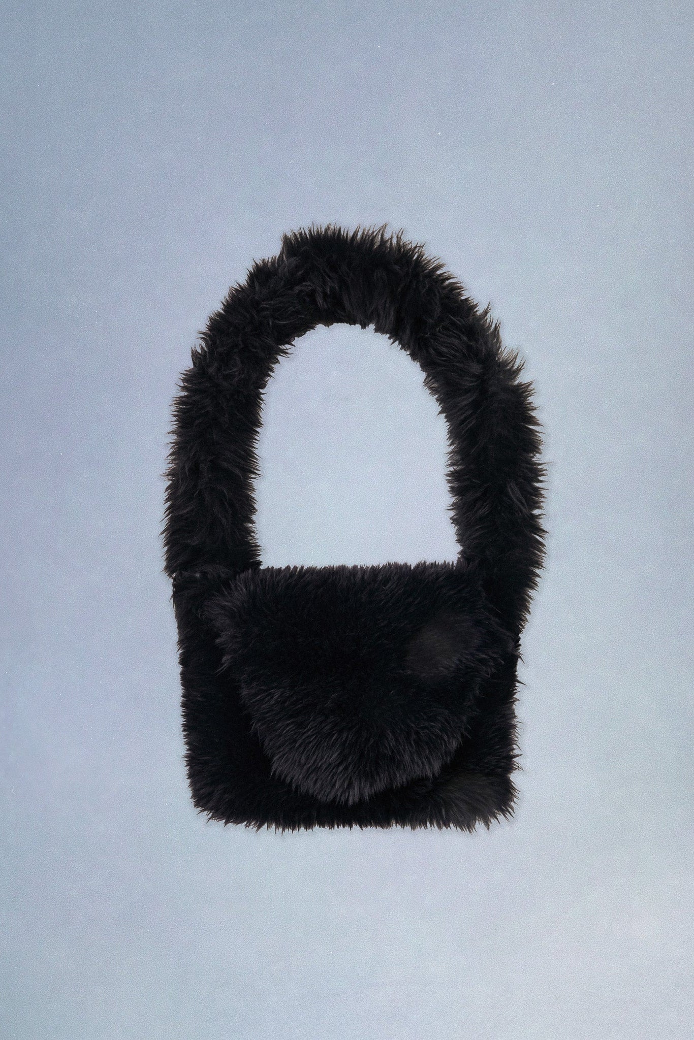 black shearling messenger bag