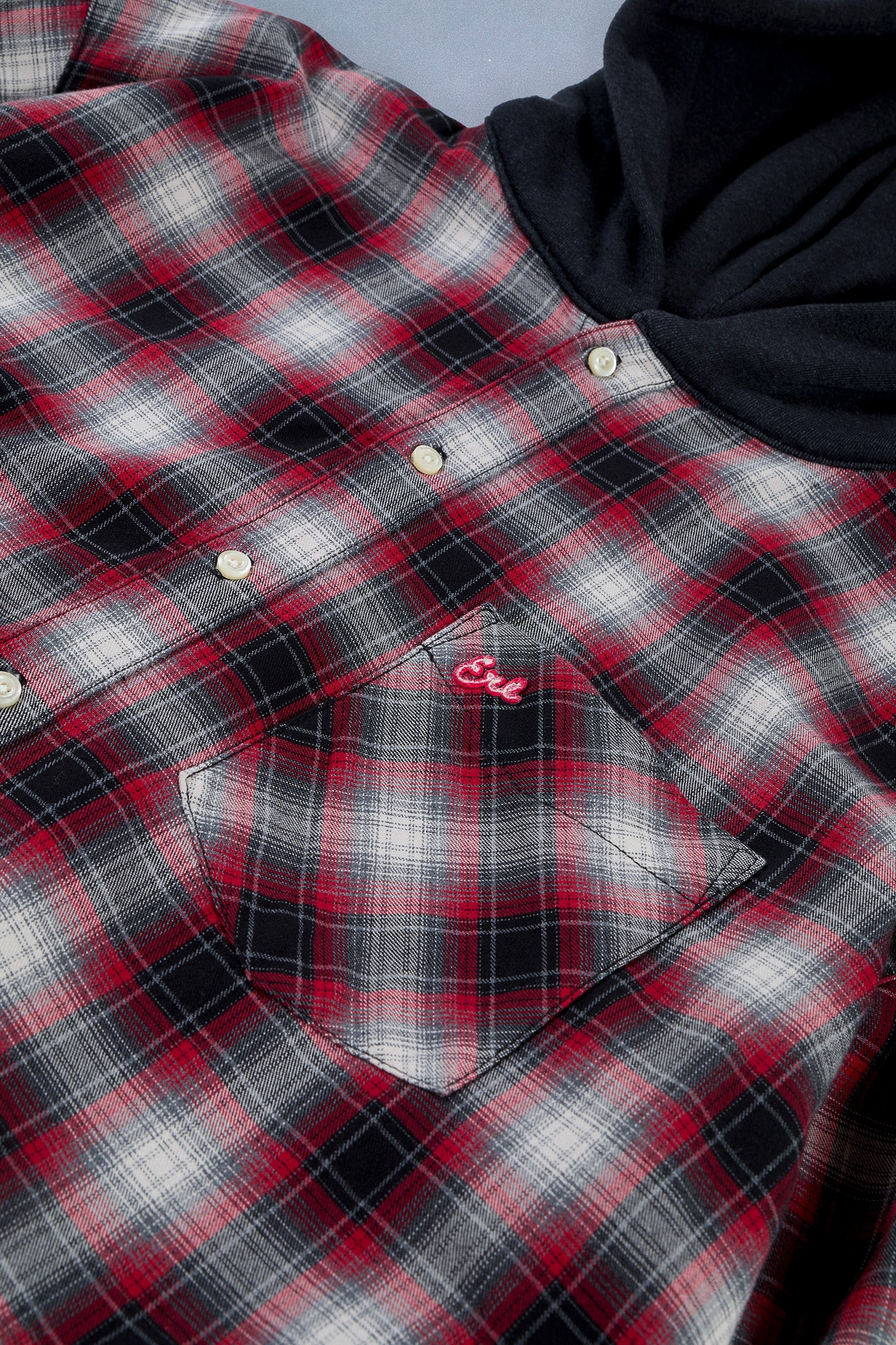 hooded plaid flannel shirt