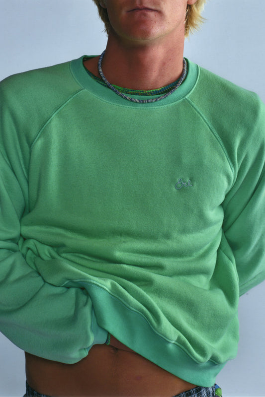 Electric Green Raglan Crew