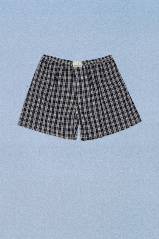 BLACK PLAID BOXER SHORT