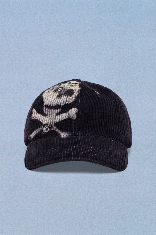 AIRBRUSHED SKULL CORDUROY BASEBALL CAP