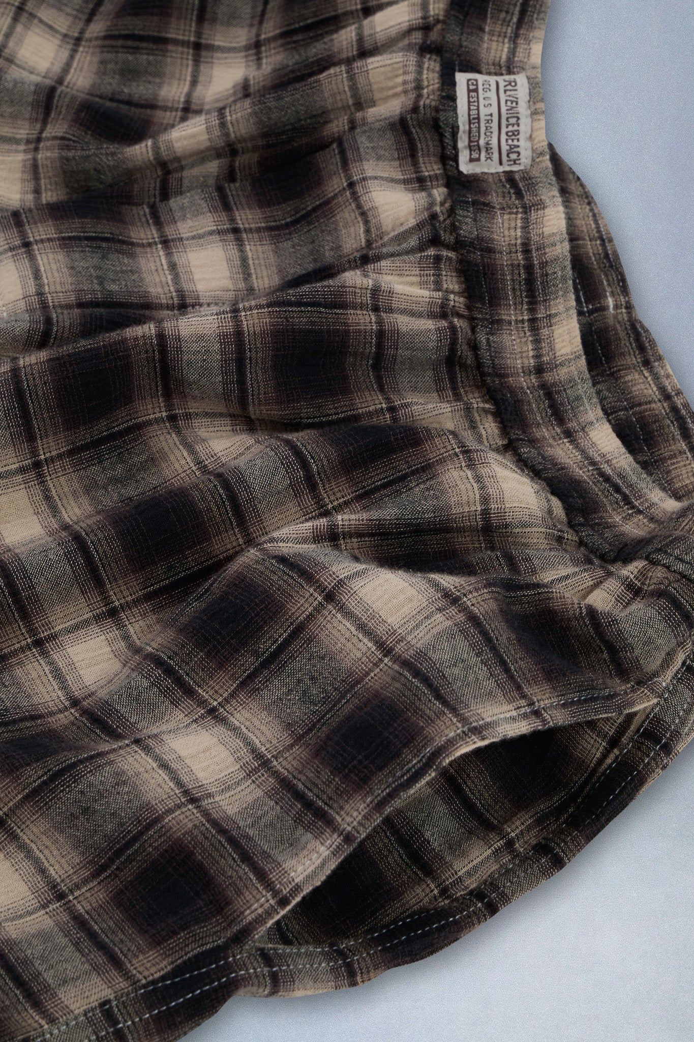 brown plaid boxer shorts