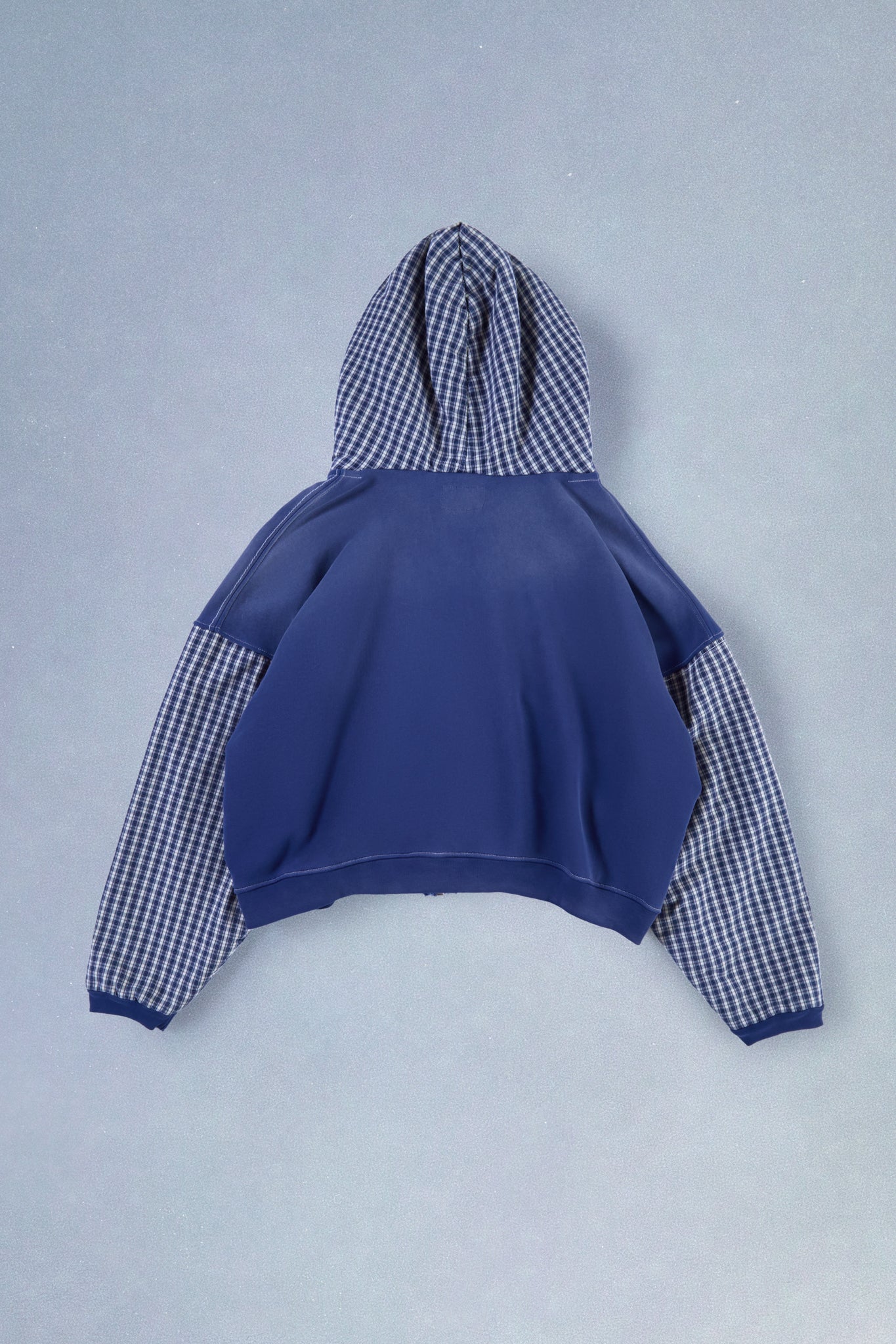 patchwork zip up hoodie