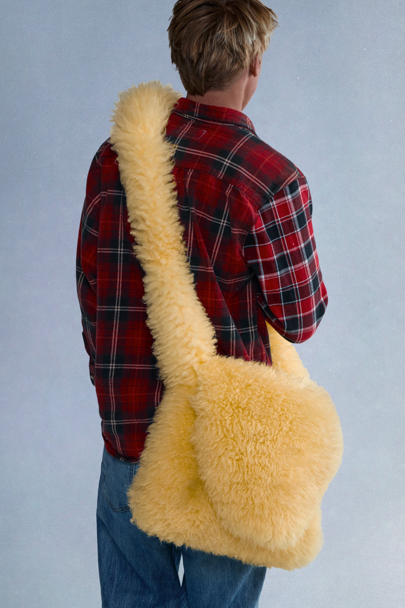 Shearling messenger bag