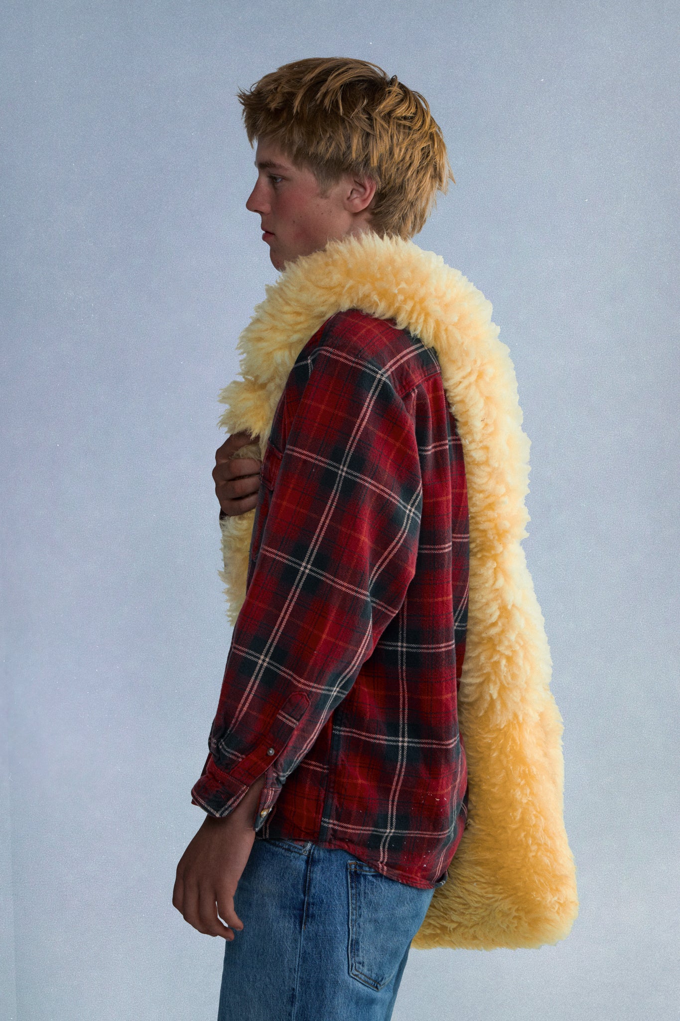 Shearling messenger bag