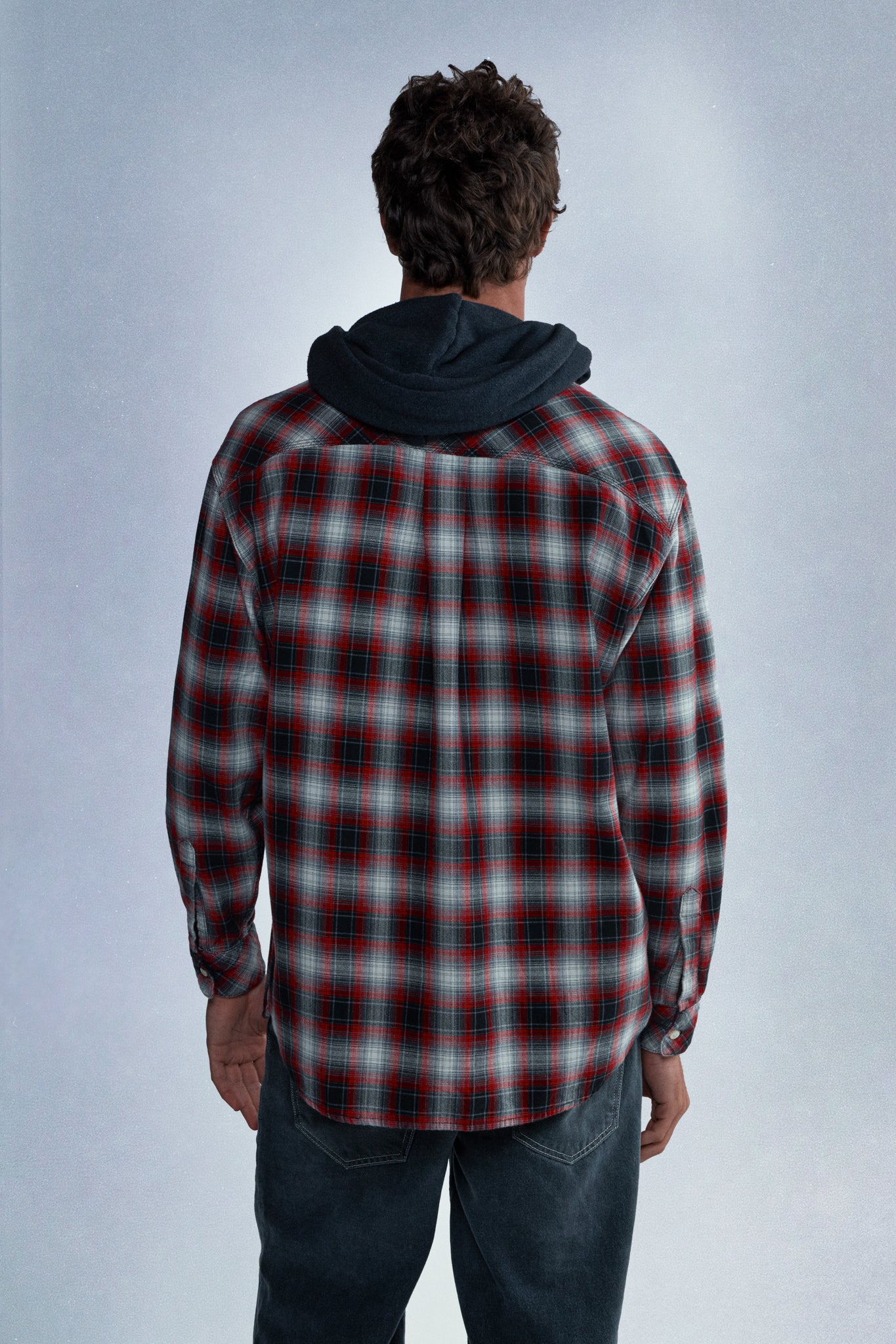 hooded plaid flannel shirt