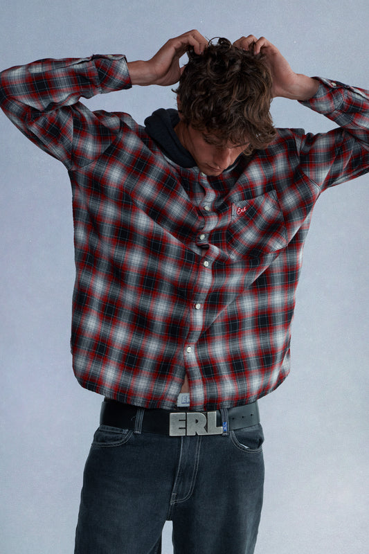 hooded plaid flannel shirt