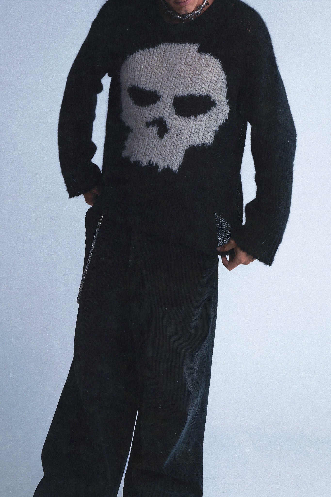 HAND KNIT ALPACA SKULL SWEATER