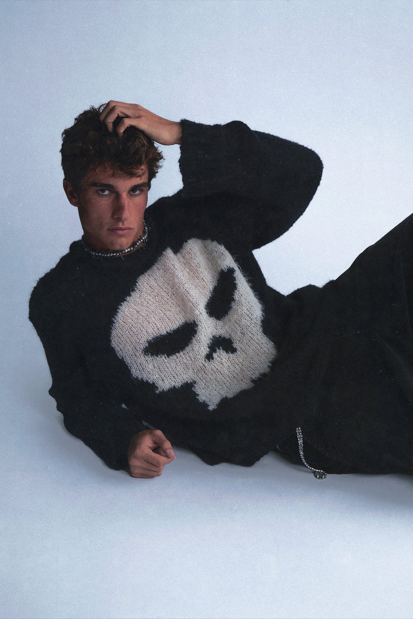 HAND KNIT ALPACA SKULL SWEATER