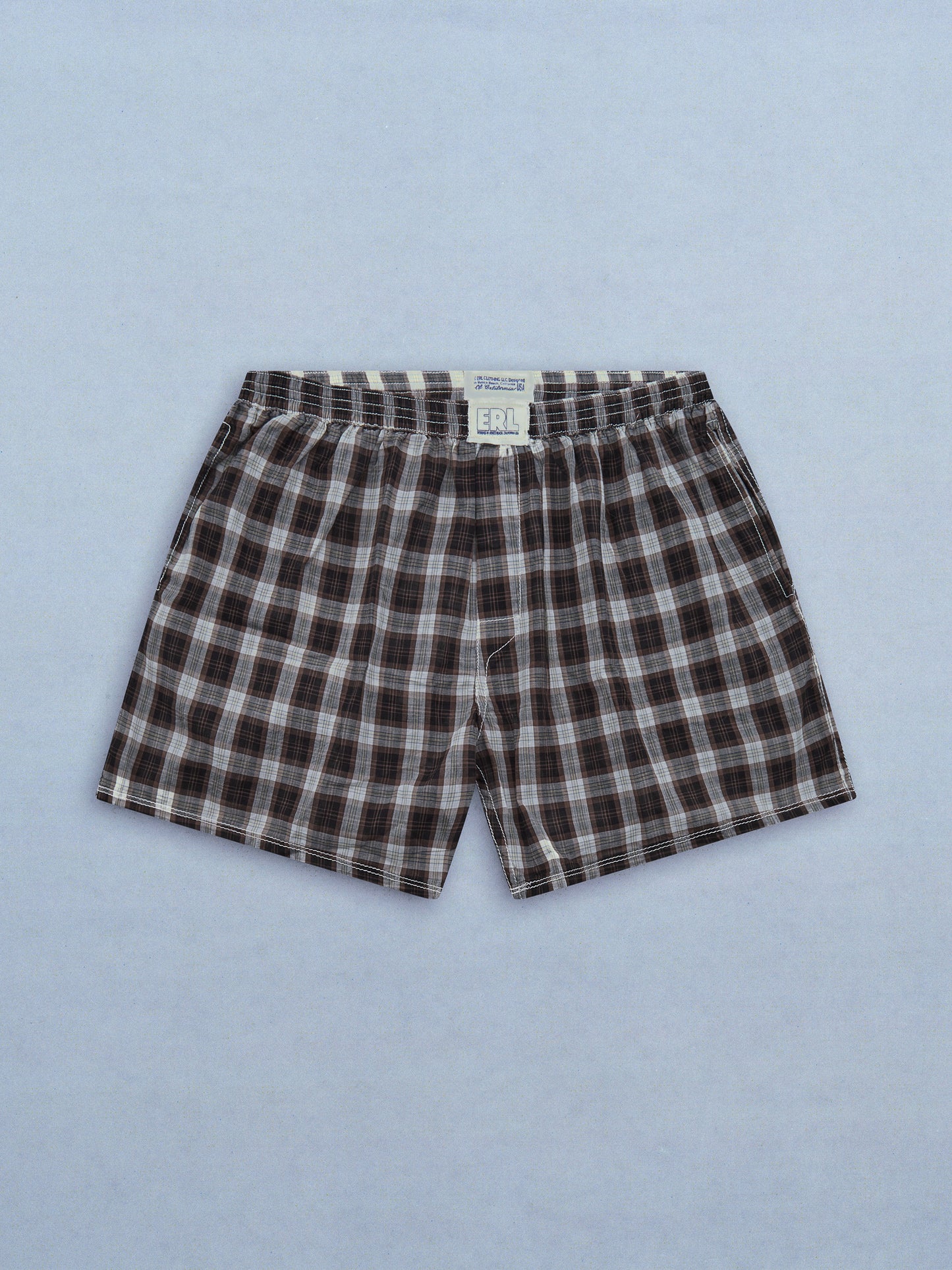 BROWN PLAID BOXER SHORT