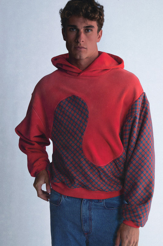 PLAID HEAVYWEIGHT SWIRL HOODIE