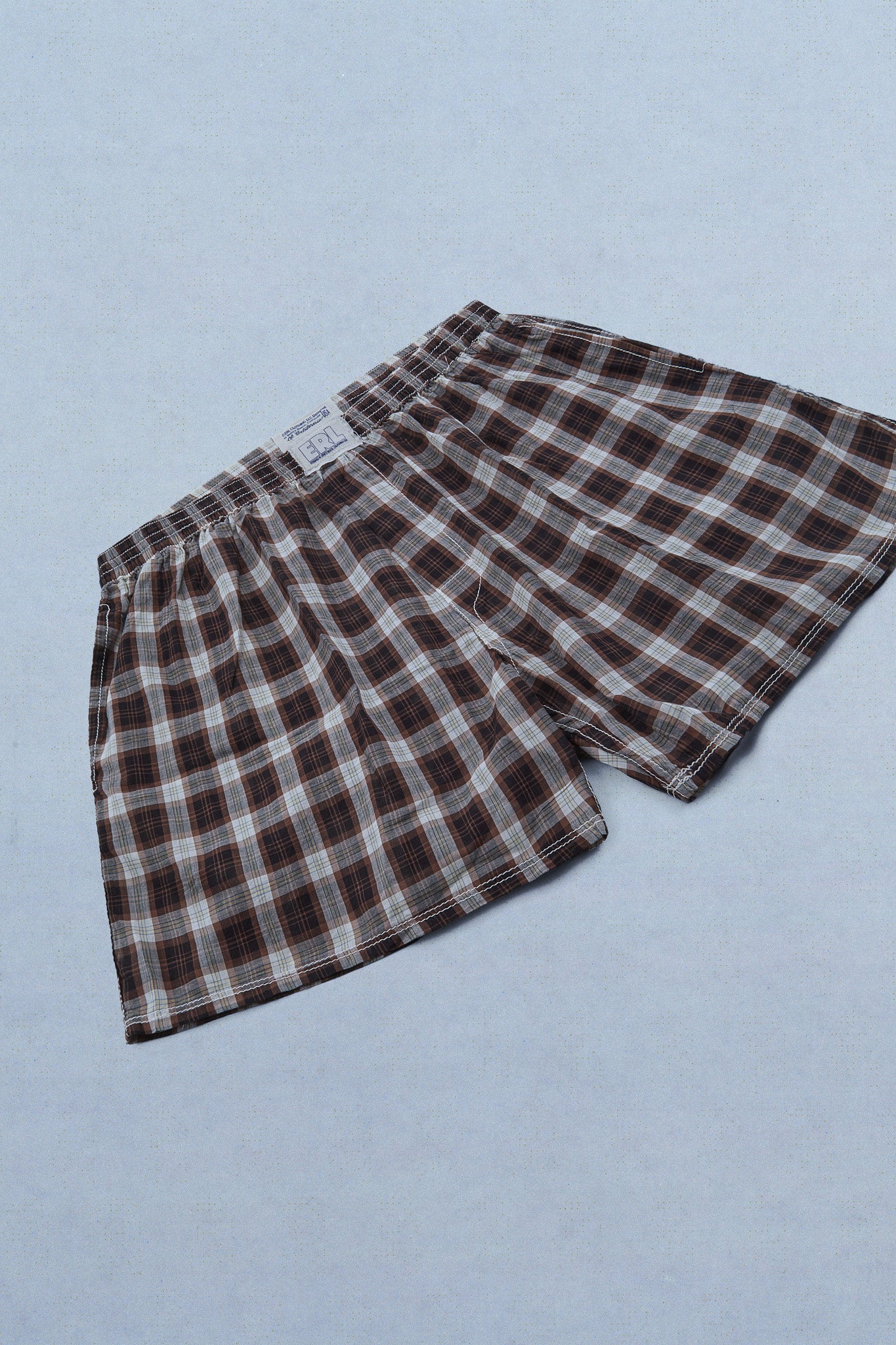 BROWN PLAID BOXER SHORT