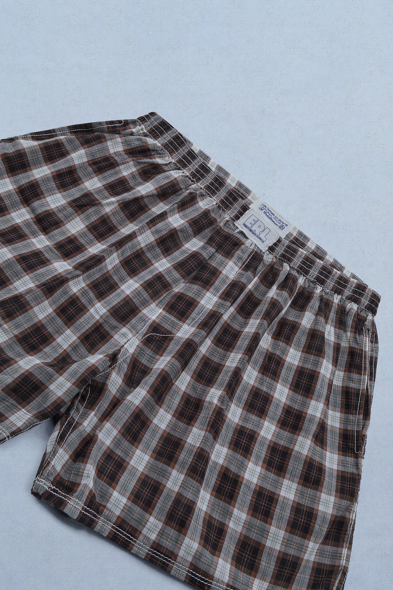 BROWN PLAID BOXER SHORT