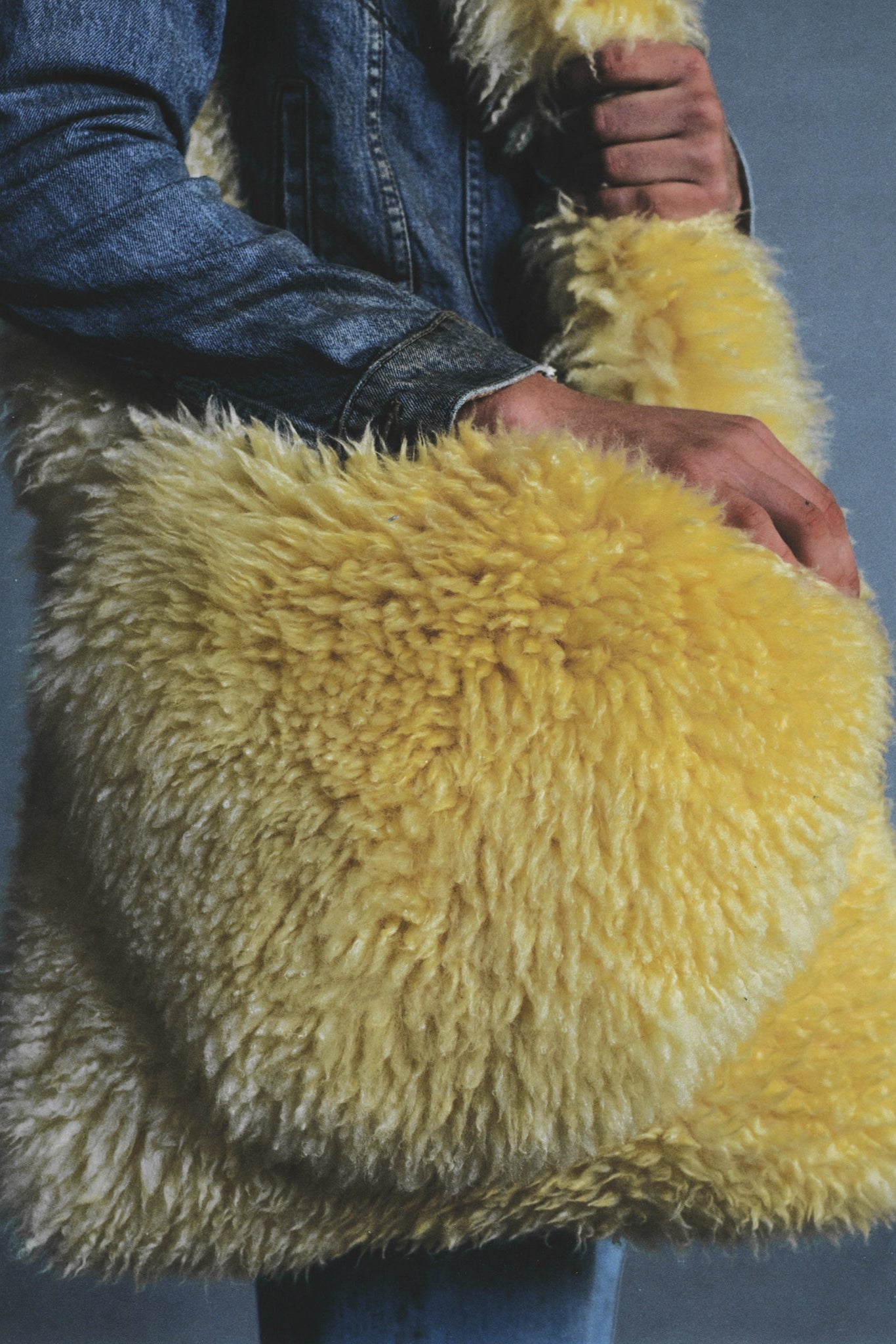 Shearling messenger bag