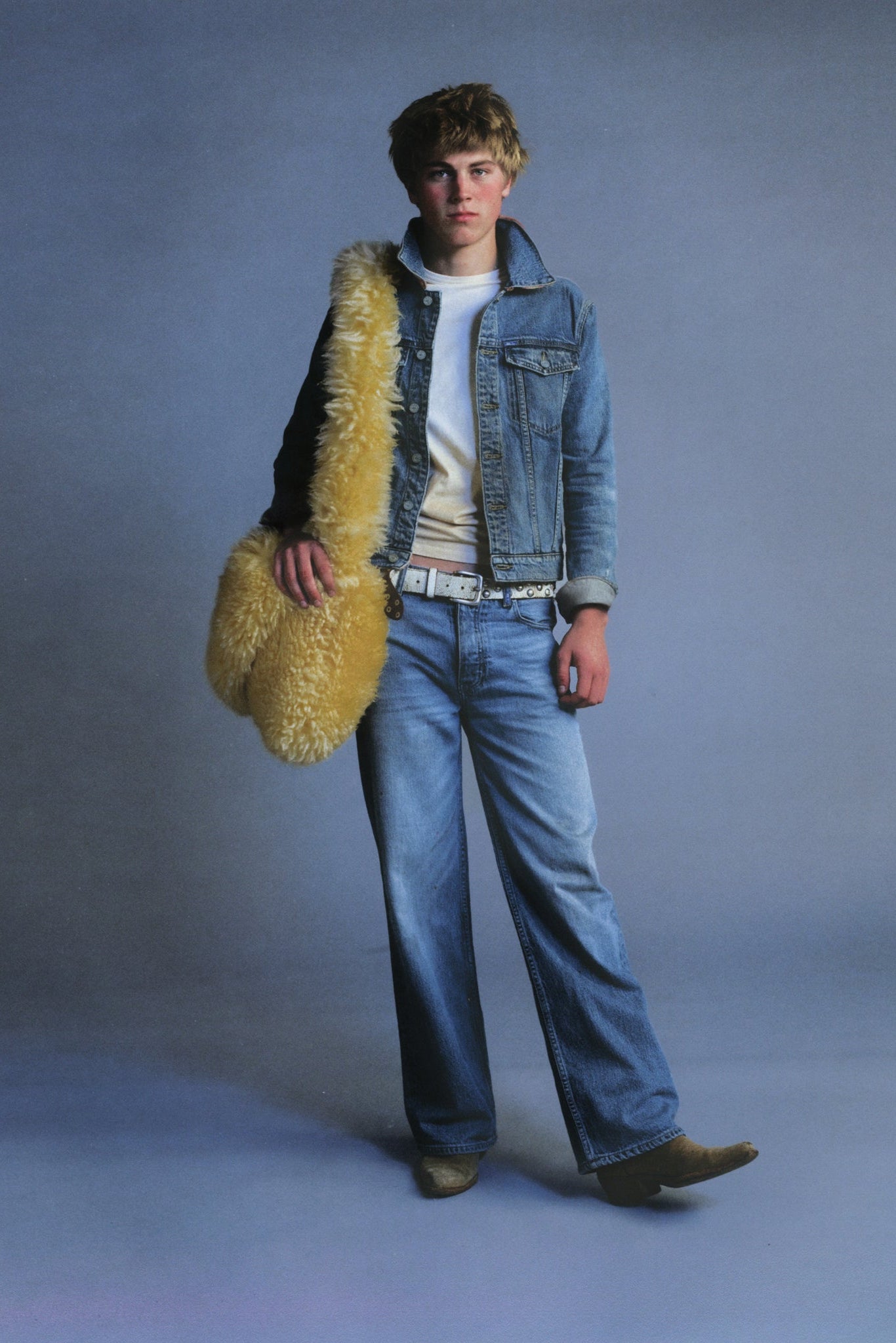 Shearling messenger bag