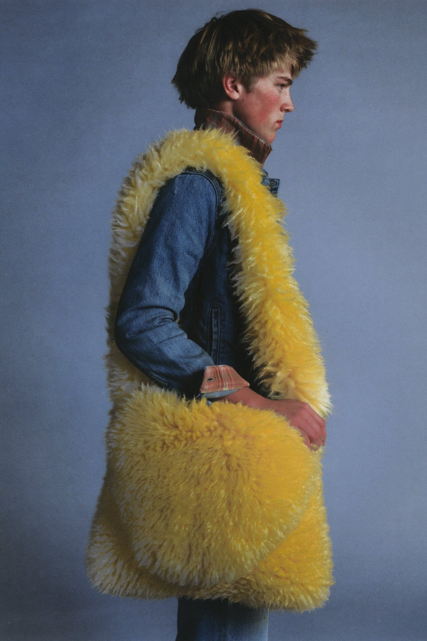 Shearling messenger bag