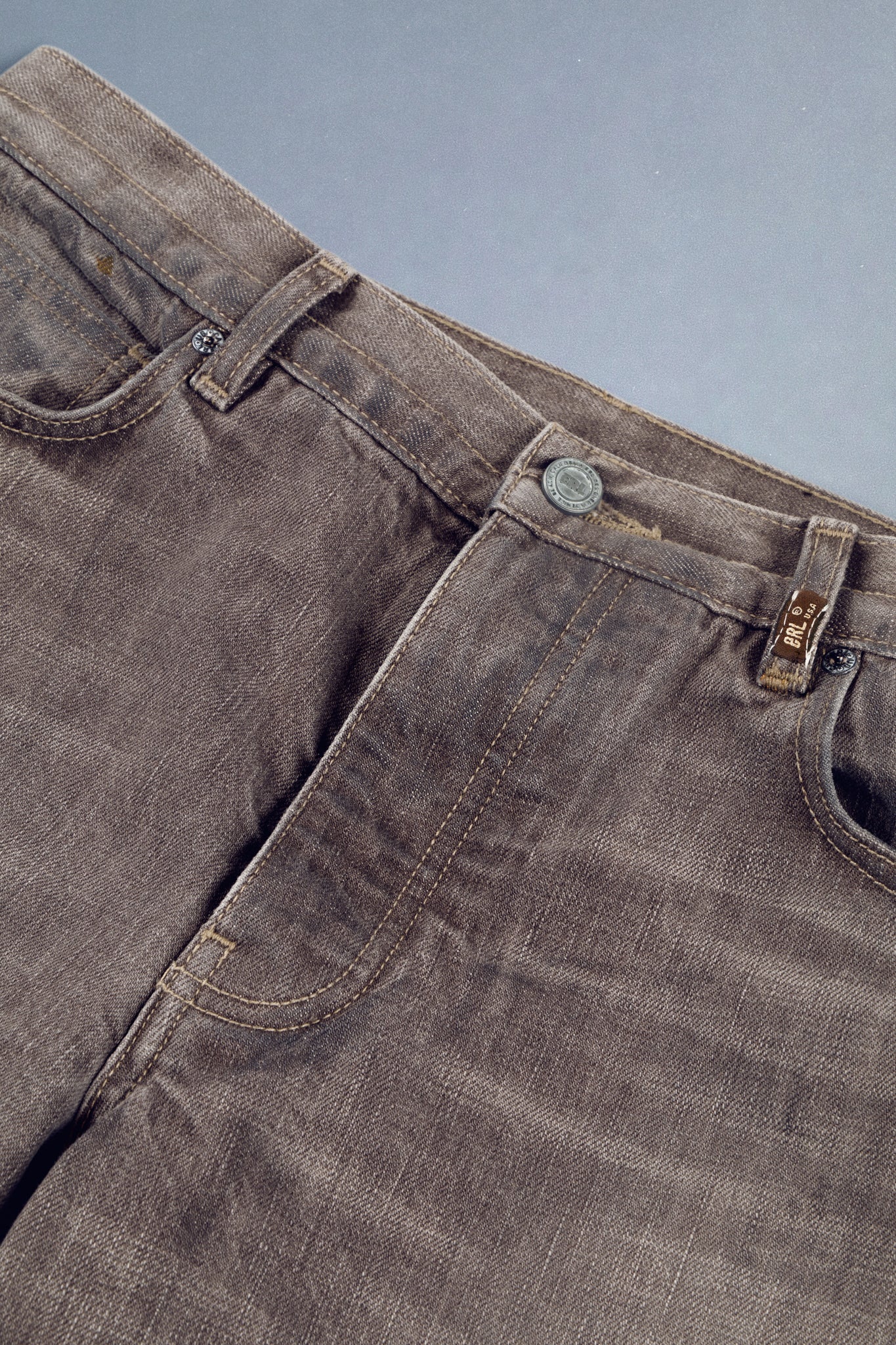 Faded Brown Denim Jeans