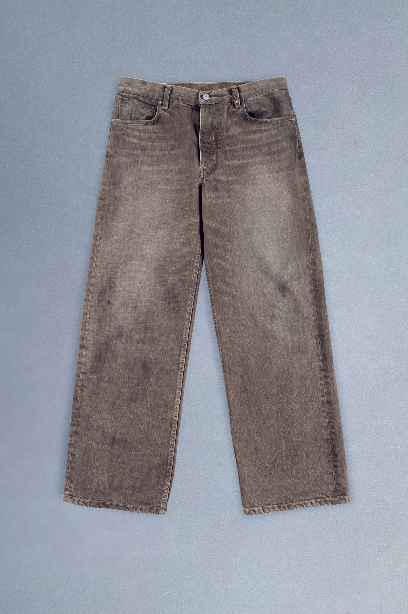 Faded Brown Denim Jeans
