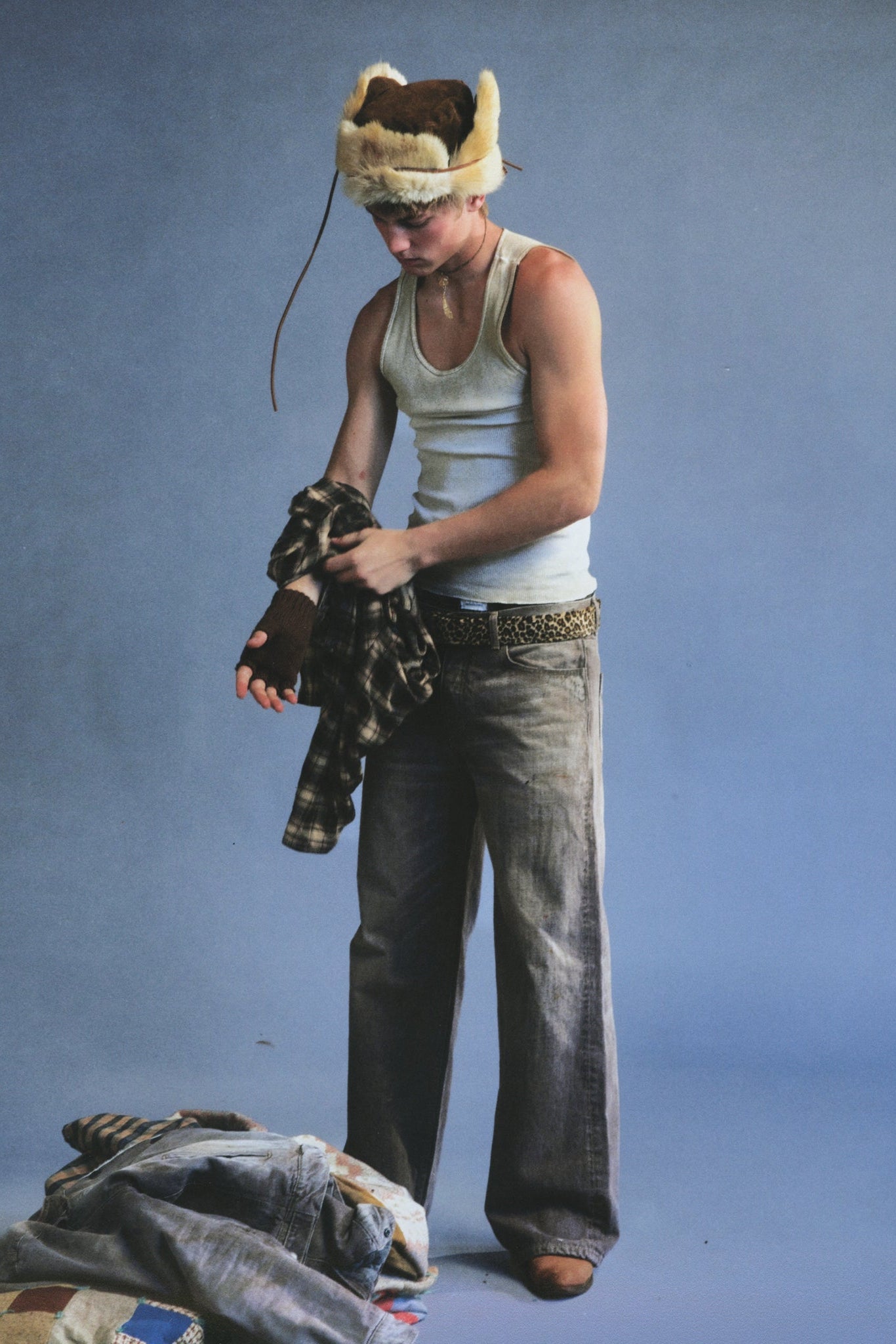 Faded Brown Denim Jeans