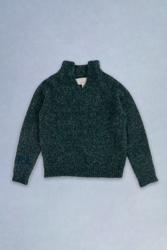 slit neck alpaca sweater knit