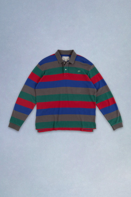 striped long sleeve polo