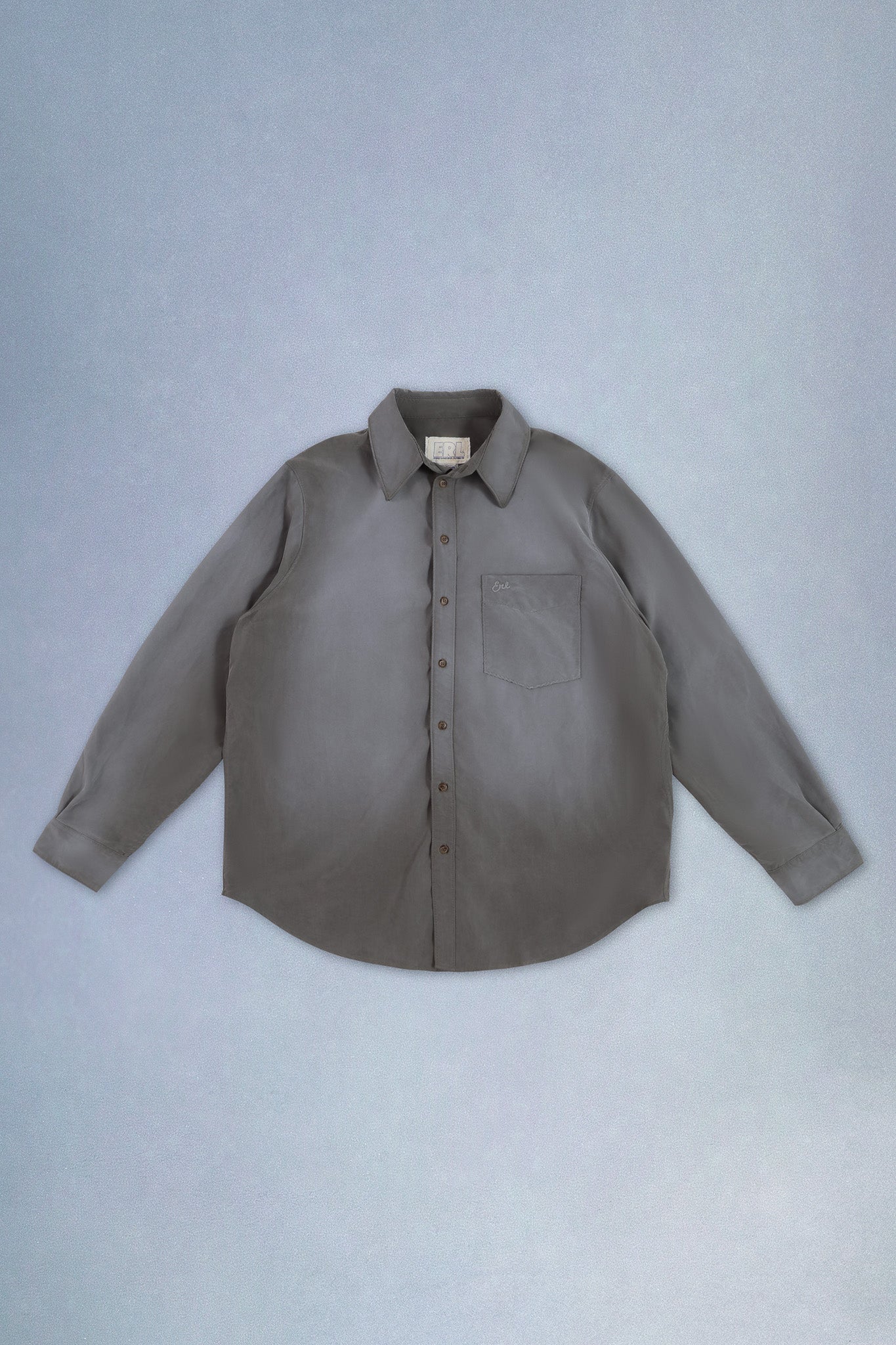 sueded silk button up shirt