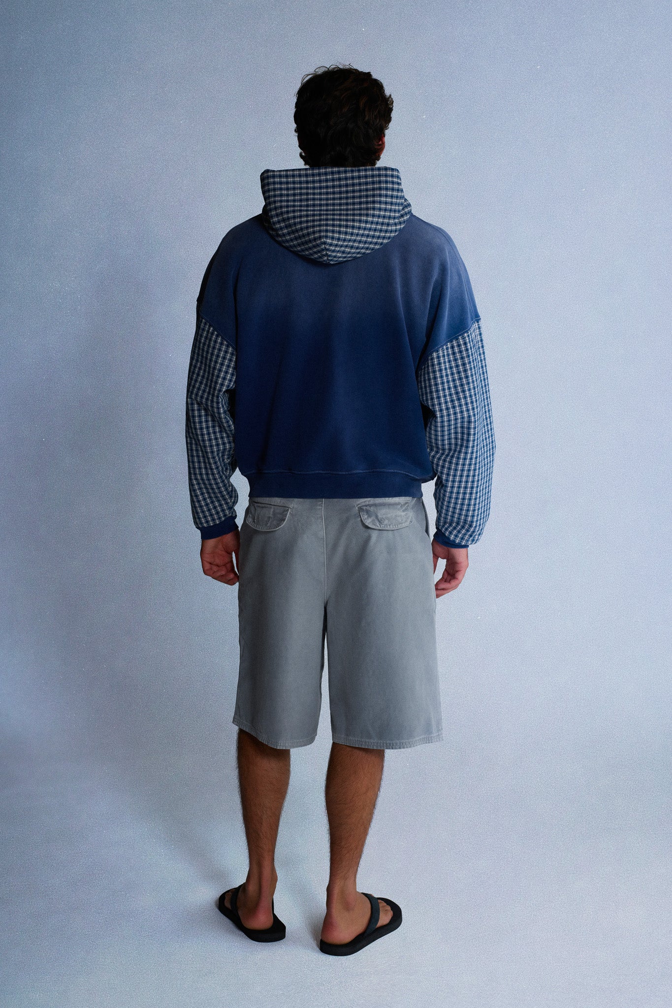 patchwork zip up hoodie