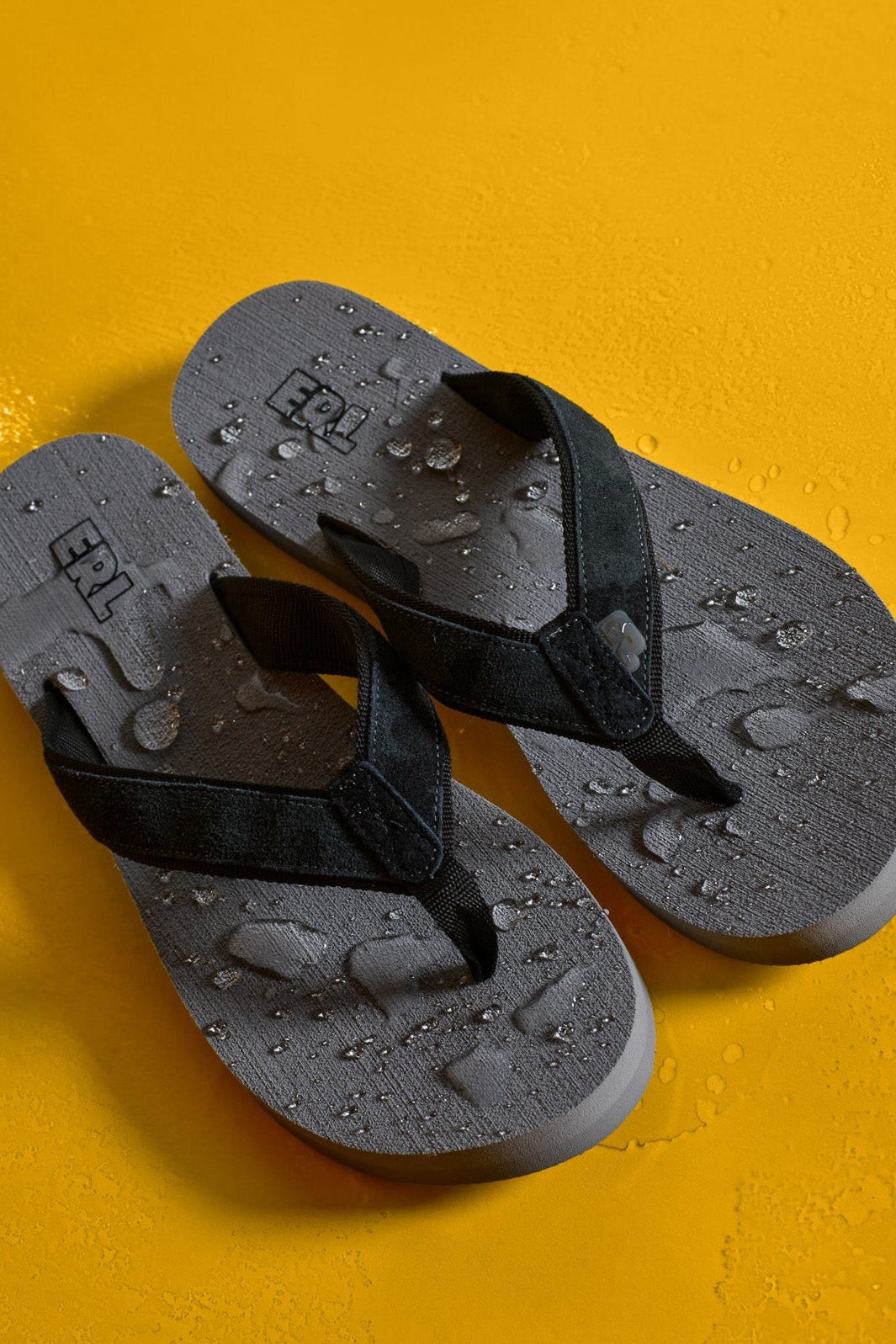 grey flip flops