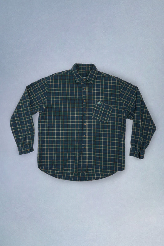 green plaid shirt