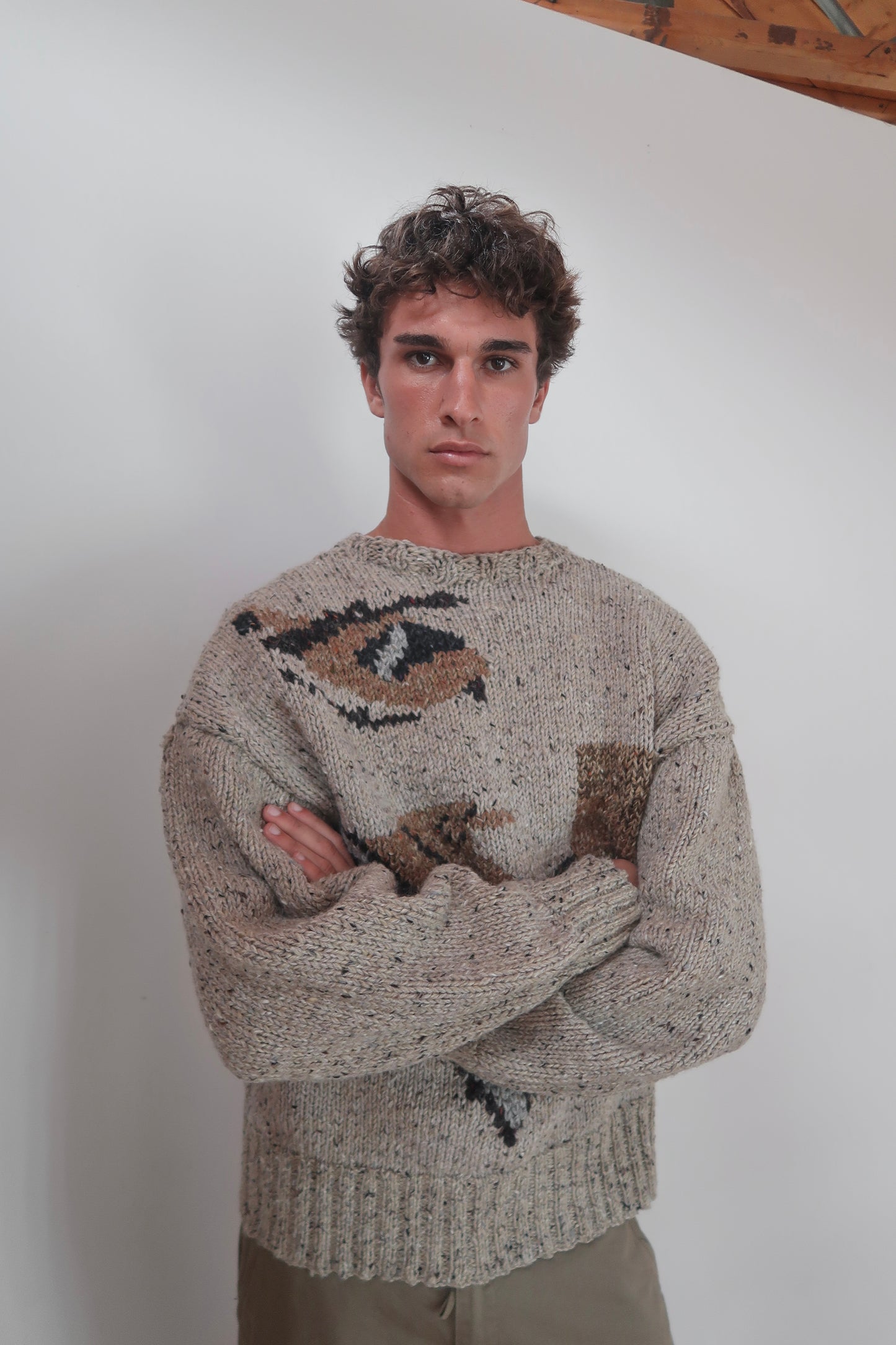 helicopter hand-knit sweater