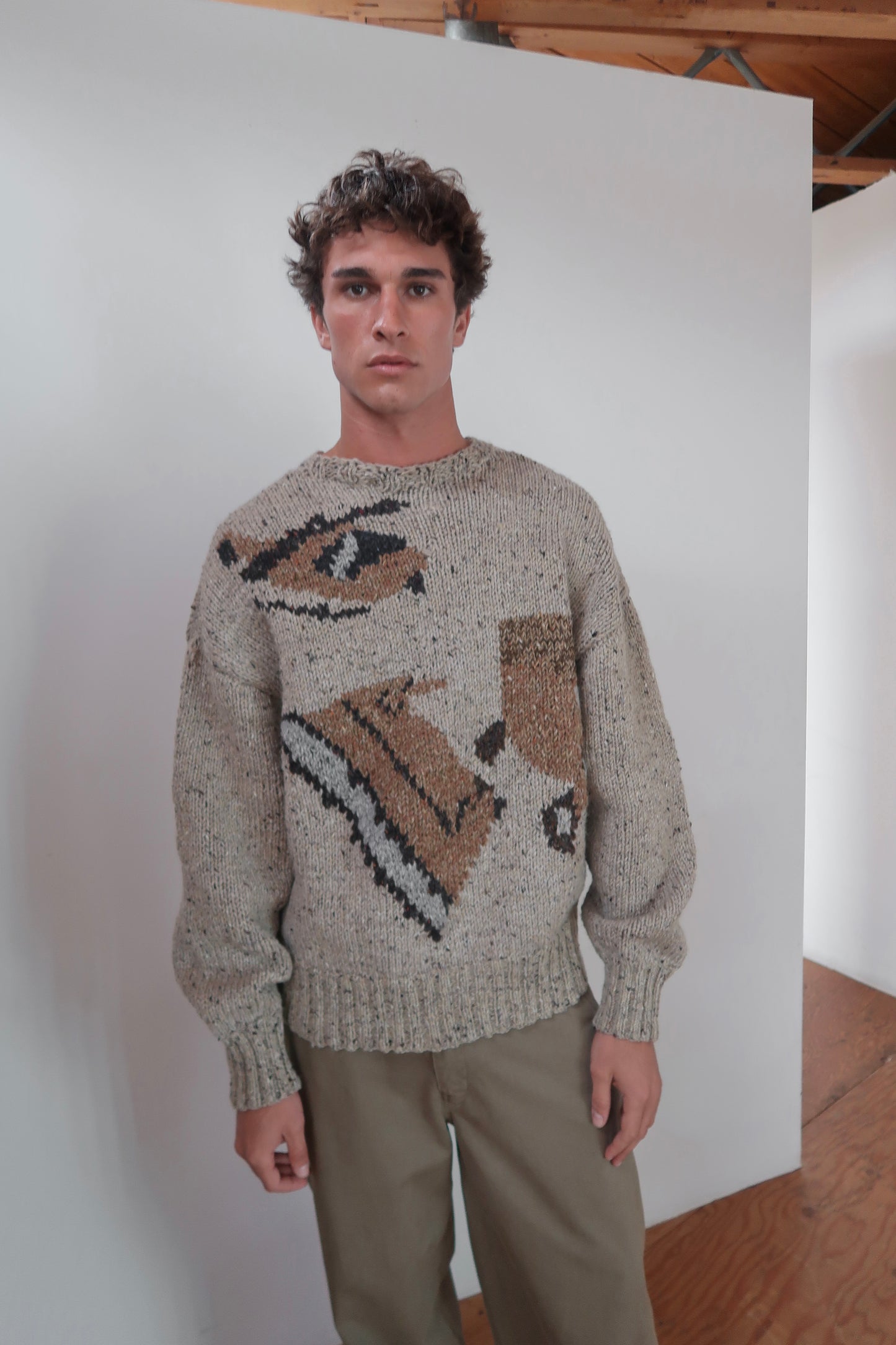 helicopter hand-knit sweater
